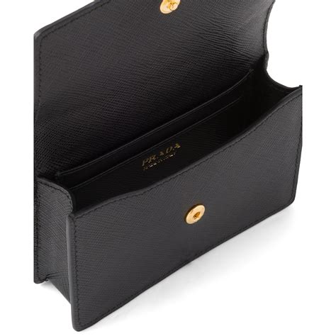 prada card holder with shoulder strap|Prada purse with wallet holder.